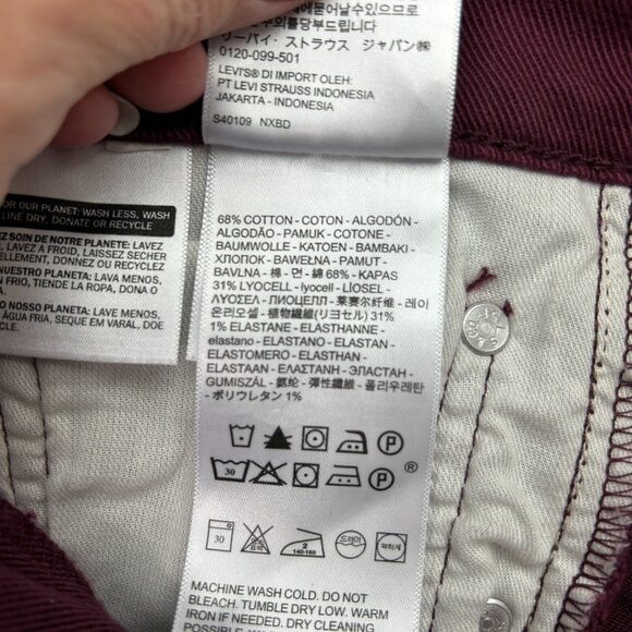 Levi's Slim Fit Jeans in Deep Burgundy - Picture 6 of 14